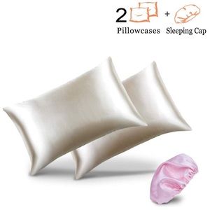 Two Satin Pillow cases Queen Size